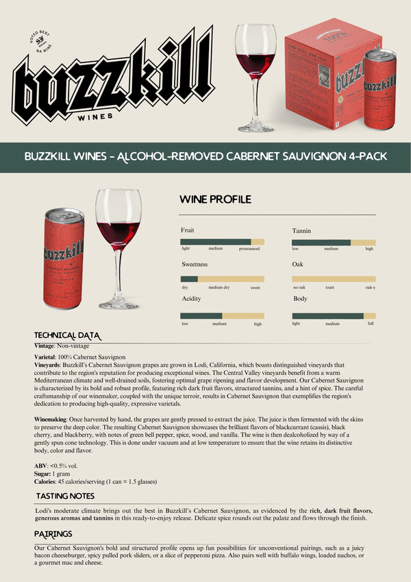 Buzzkill - Cabernet Sauvignon Alcohol-Removed Wine