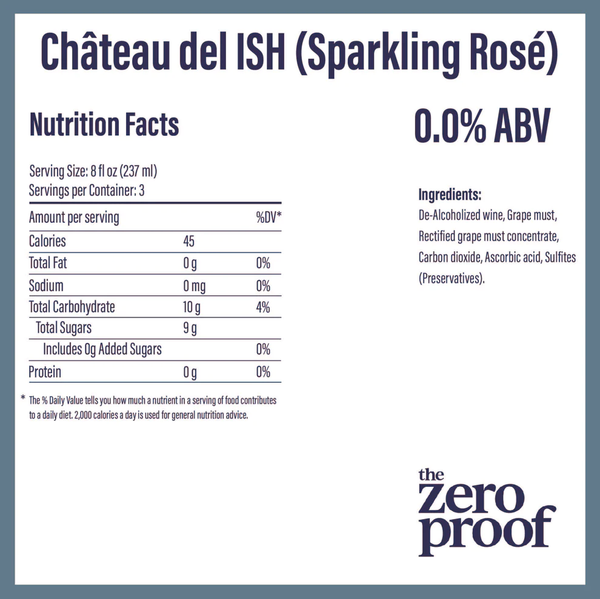 Ish Château del Sparkling Rosé - Top-Rated Non-Alcoholic Wine (750 ml)