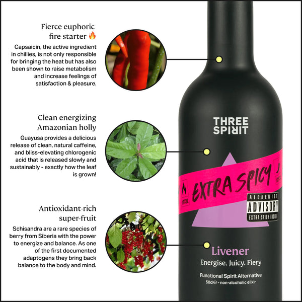 Three Spirit Livener XS: A Pick Me Up Elixir (16.9 fl oz)