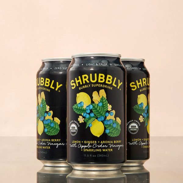 Shrubbly's Sparkling Shrubs: Lemon Ginger + Aronia Berry (11.5 fl oz)