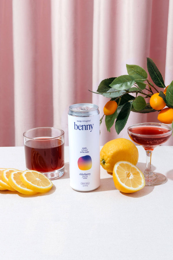 Benny Elderberry Yuzu + Reishi Soft Energy Drink: Natural Vitality Meets Immune Support (355 ml)