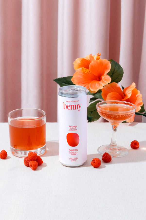 Benny Raspberry Hibiscus Energy Drink: Natural Focus in Every Can (355 ml)